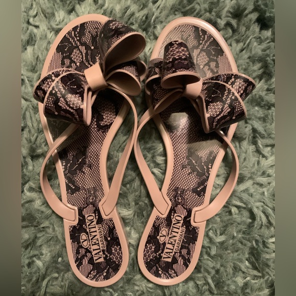 Valentino Shoes - Valentino Garavani Lace Print Bow Jelly sandals Sz 38 Practically New!